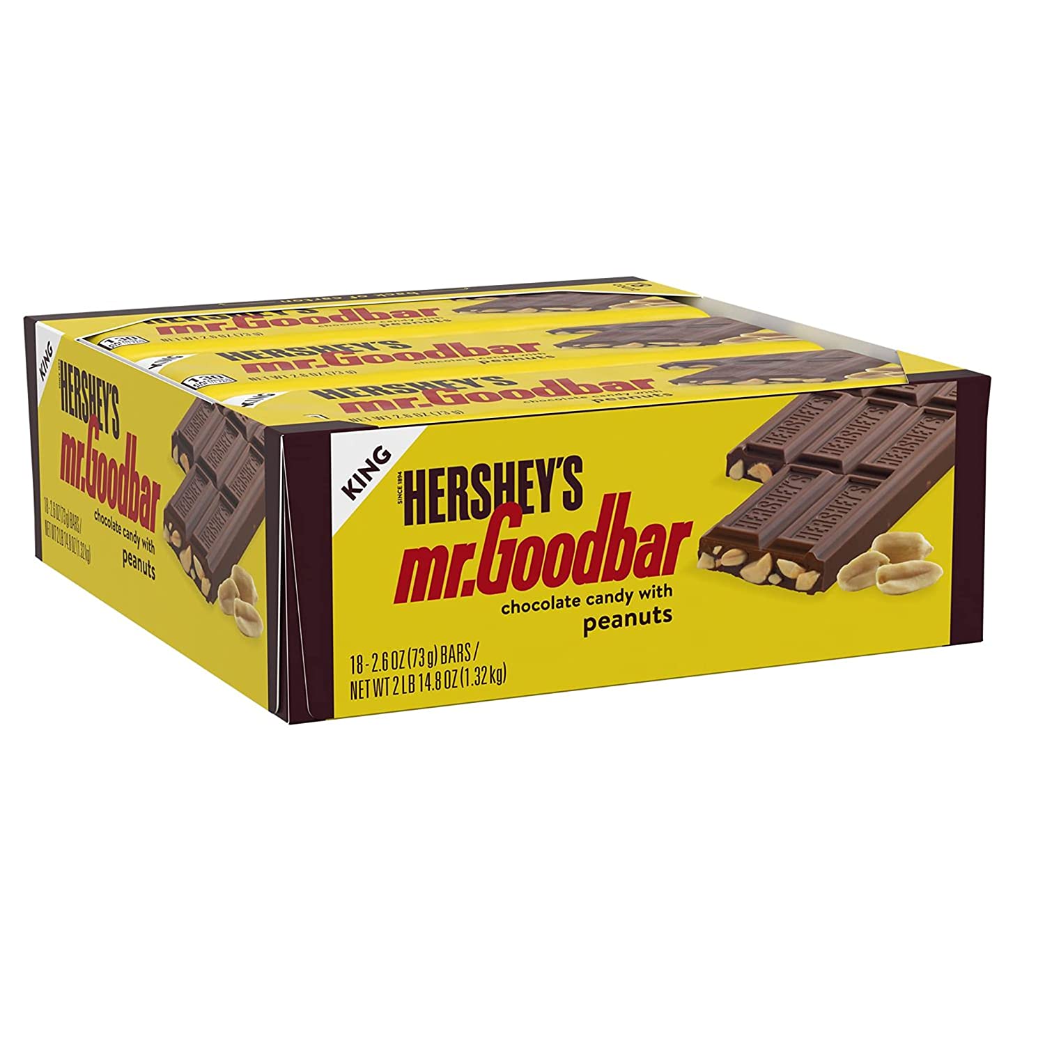 Hershey's Mr. Goodbar King Size Milk Chocolate with Peanuts Chocolate Candy Bar 18 Count - 2.6 oz image 1