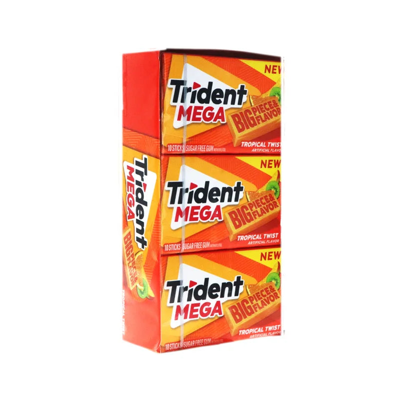Trident Tropical Twist Sugar Free Gum 9 Count - 10 Pieces image 1