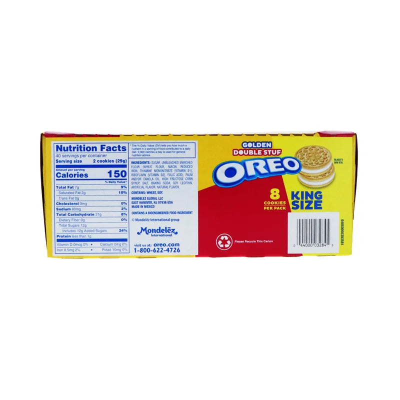 Nabisco King Size Golden Oreo Double Stuff Sandwich Cookies 10 Count image 2