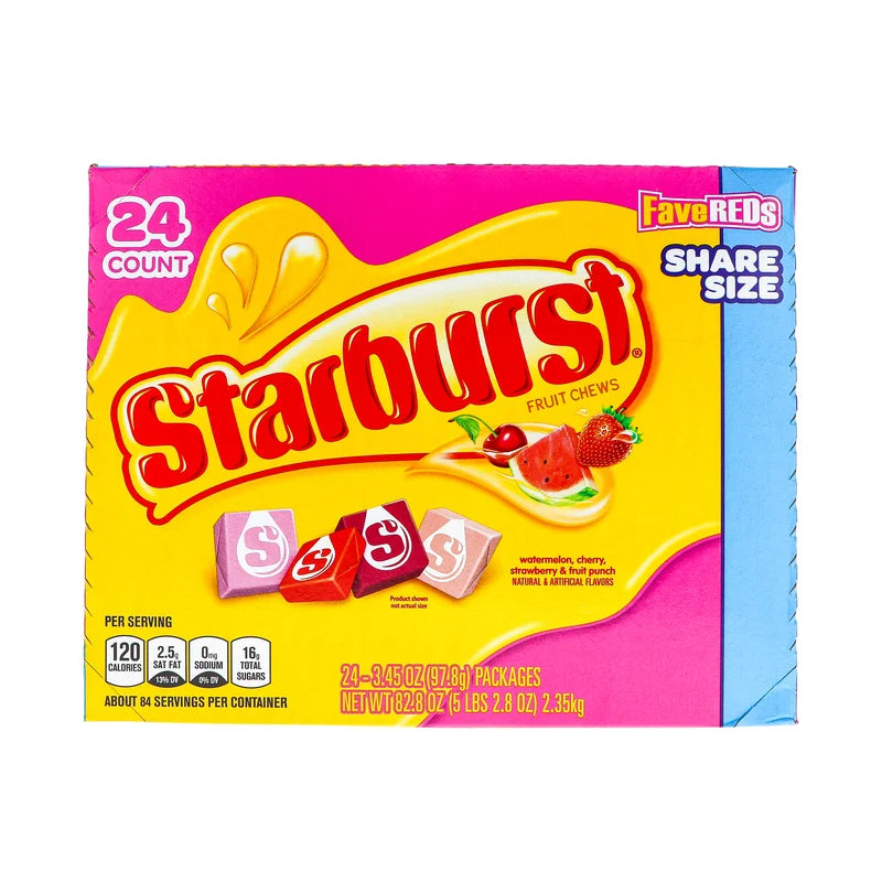 Starburst FaveREDS Fruit Chews King Size 24 Count -3.45 oz image 0