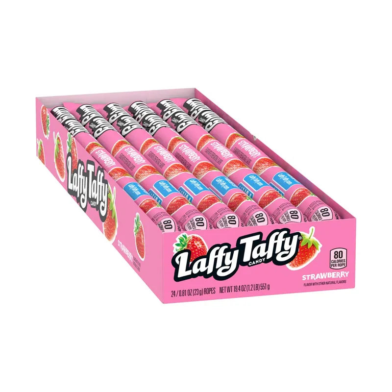 Laffy Taffy Rope Strawberry Chewy Candy 24 Count - 0.81 oz image 0