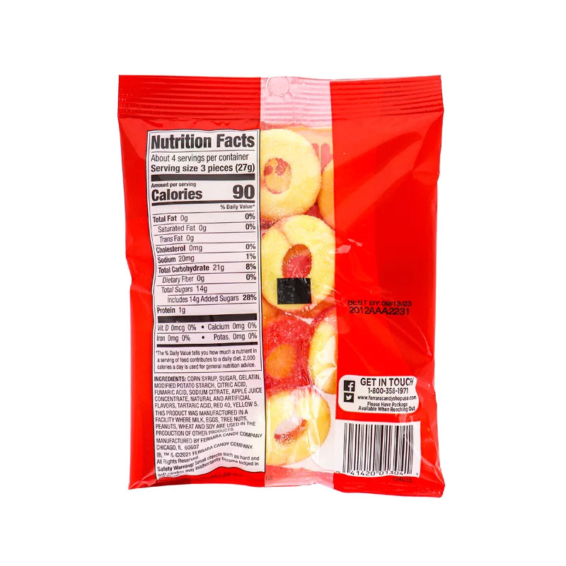 Sathers 2/$2 Peach Ring Candy 12 Count - 3.75 oz image 1