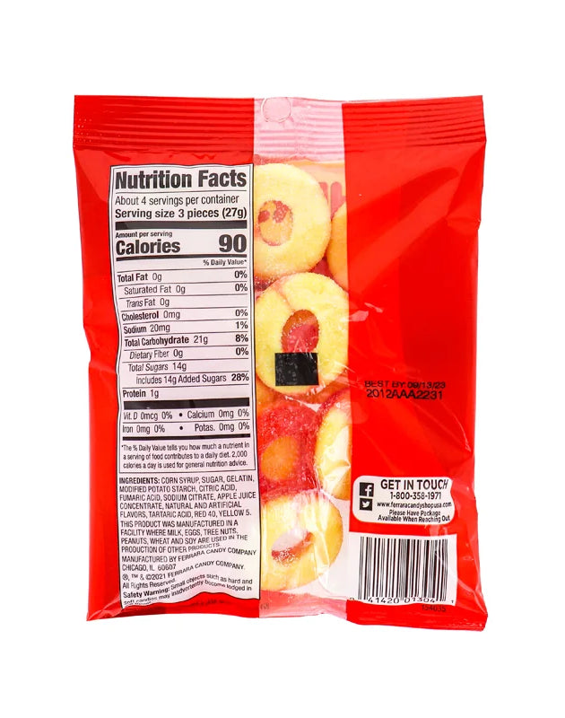 Sathers 2/$2 Peach Ring Candy 12 Count - 3.75 oz image 0