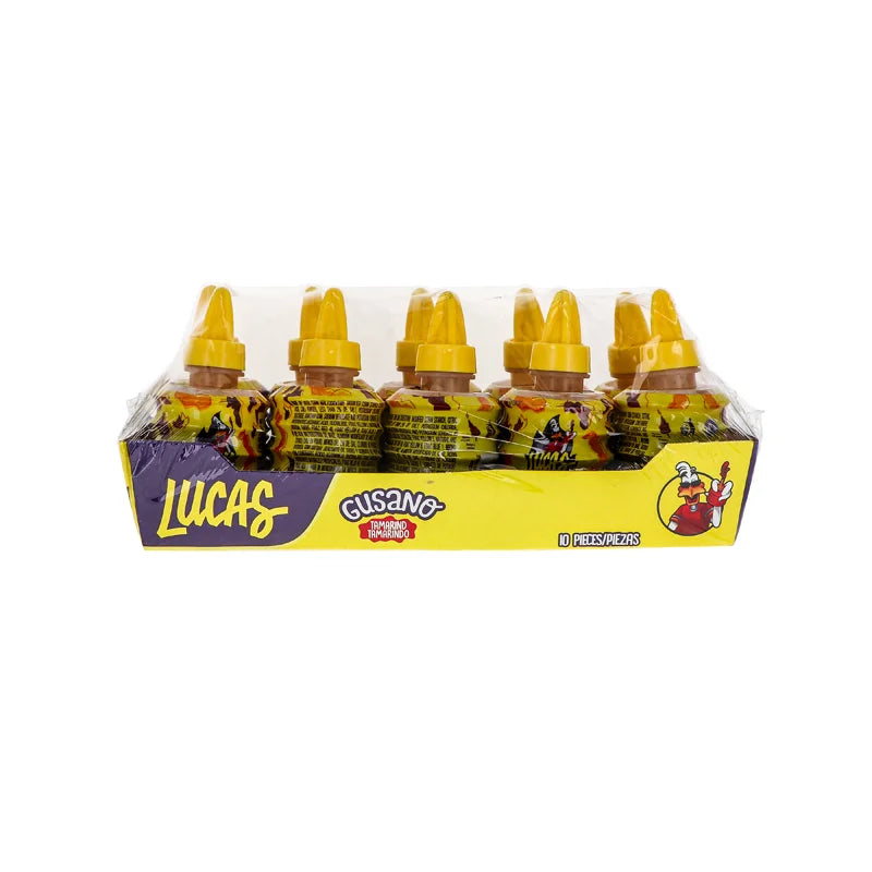 Lucas Gusano Tamarind Liquid Candy Mexican Candy 10 Count - 1.27 oz image 0