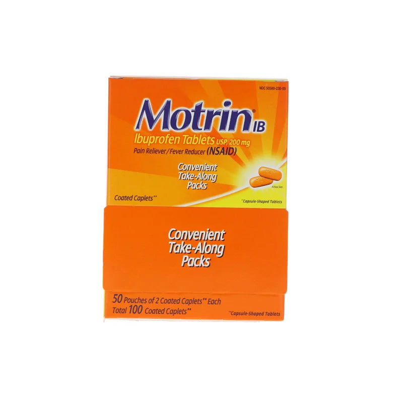 Motrin IB, Ibuprofen Pain Reliever/fever Reducer 50 Count - (Pack of 2) image 0