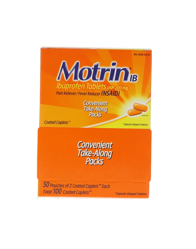 Motrin IB, Ibuprofen Pain Reliever/fever Reducer 50 Count - (Pack of 2) image 0