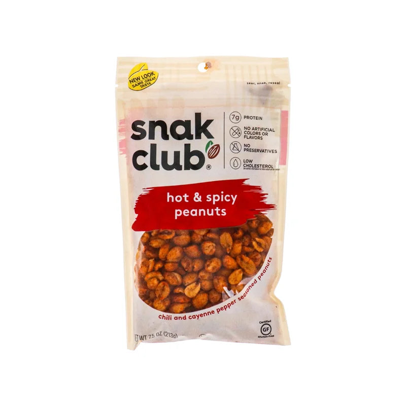Snak Club Hot & Spicy Peanuts - Peg 6 Count - 7.50 oz image 0