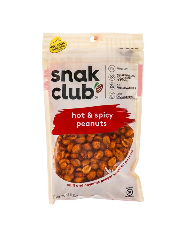 Snak Club Hot & Spicy Peanuts - Peg 6 Count - 7.50 oz image 0