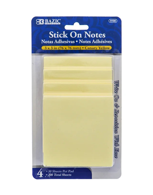 Stick on Notes 4/40 Pack image 0