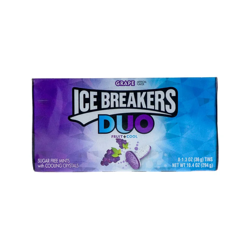 Ice Breakers Duo, Grape Flavored Mints - Can 8 Count - 1.3 oz image 0