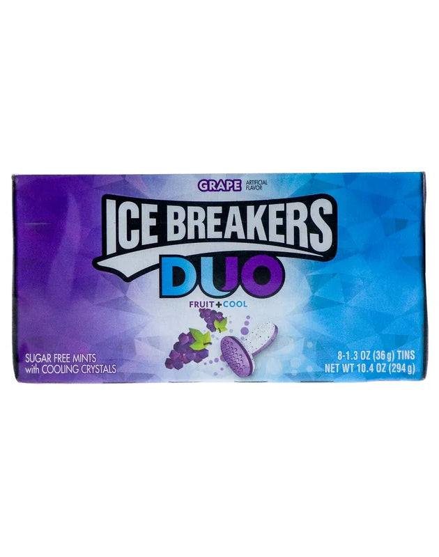 Ice Breakers Duo, Grape Flavored Mints - Can 8 Count - 1.3 oz image 0