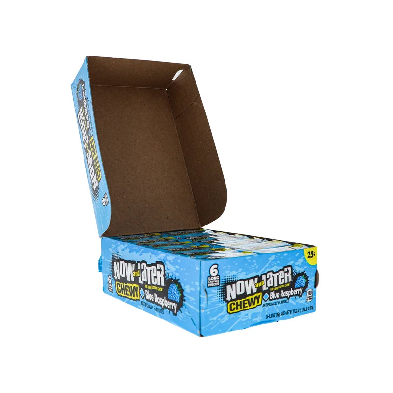 Now & Later 25c Chewy Blue Raspberry Candy 24 Count - 6 Pieces image 1