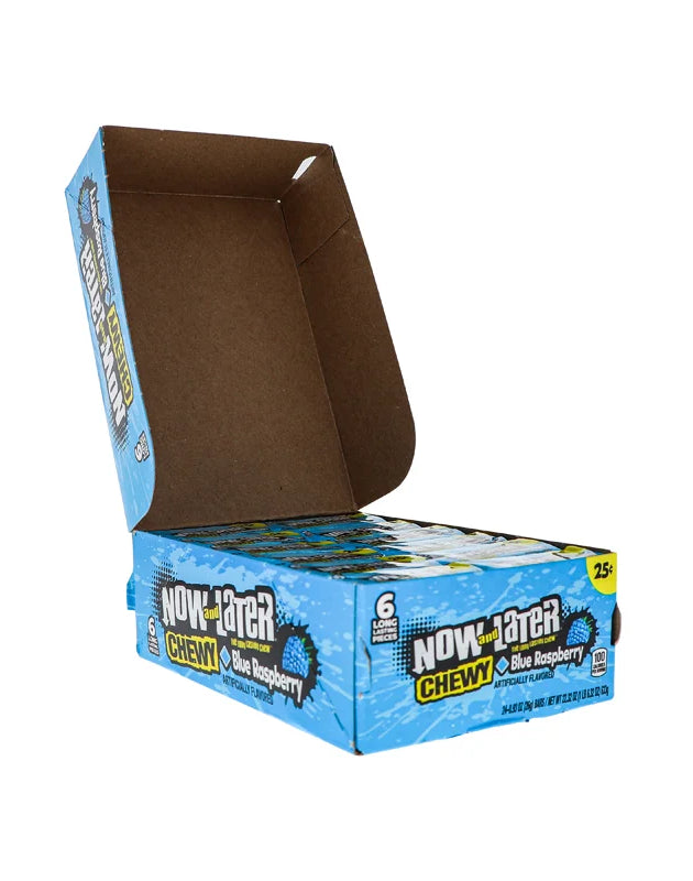 Now & Later 25c Chewy Blue Raspberry Candy 24 Count - 6 Pieces image 0