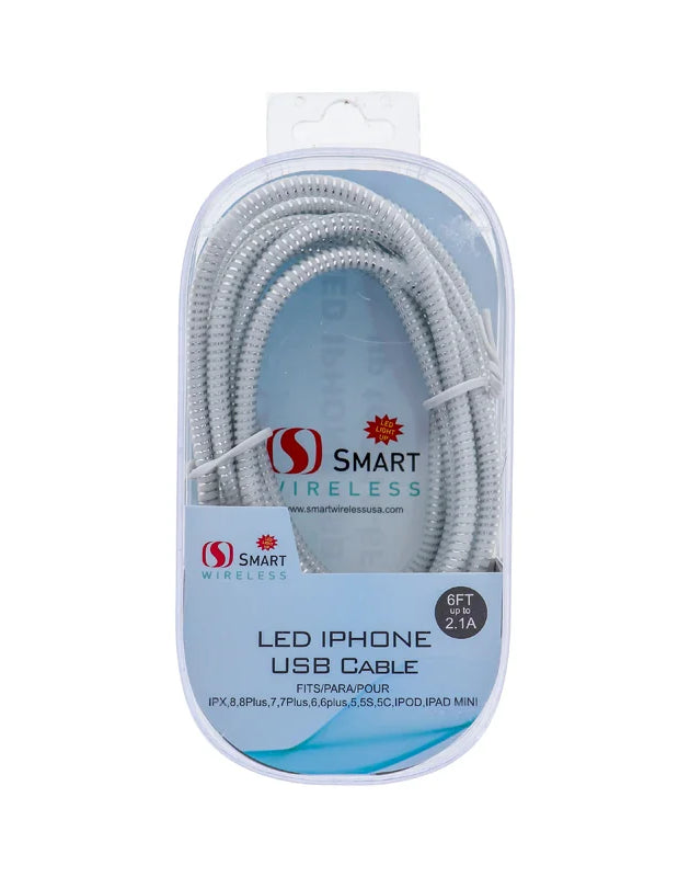 Smart Wireless Crystal Lightning iPhone Led Usb - 6 Feet image 0