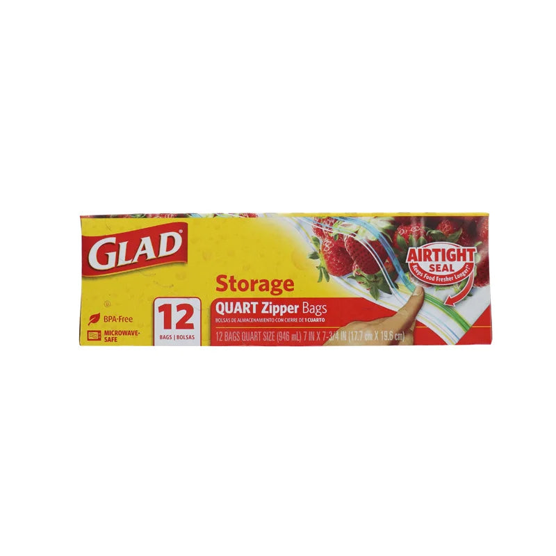 Glad Zipper Food Storage Bags Quart Size - 12 Count image 0