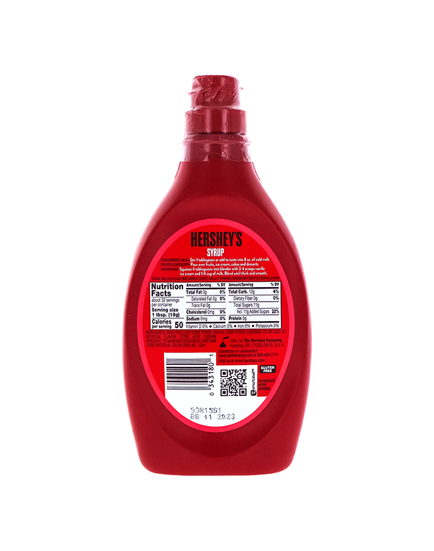 Hershey's Strawberry Syrup, 22 oz Bottle image 0