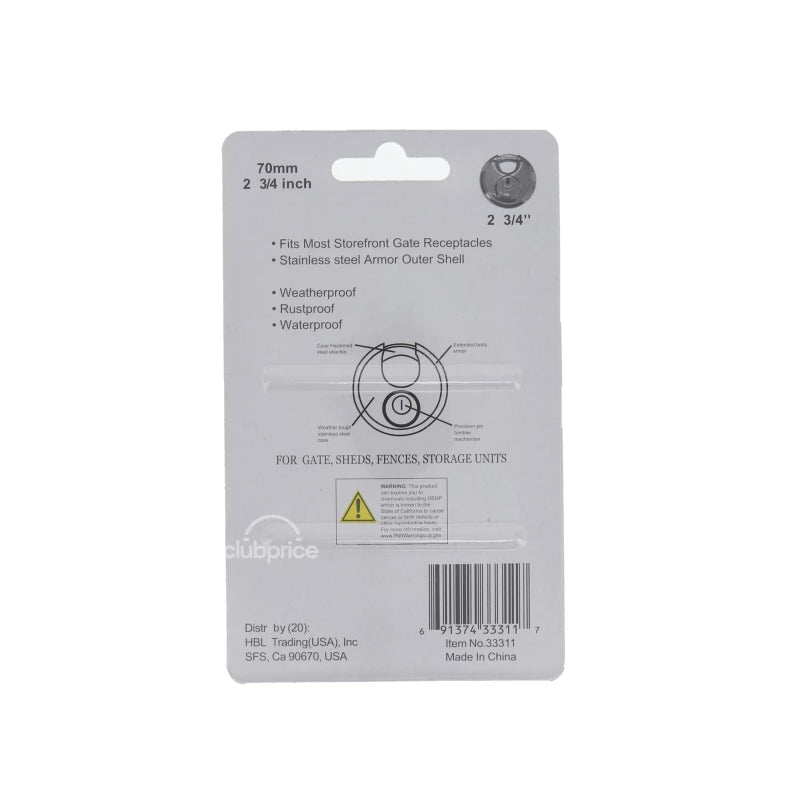 Padlock Stainless Steel Disc 70 MM - 1 Count image 1