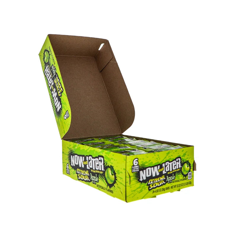 Now & Later Changemakers Bars Xtreme Sour Apple 24 Count - 6 Pieces image 1