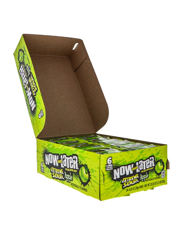 Now & Later Changemakers Bars Xtreme Sour Apple 24 Count - 6 Pieces image 0