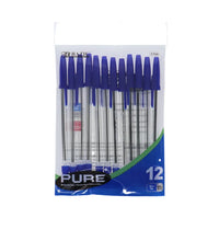 BAZIC Pure Blue Stick Pen (Pack of 12) image 0