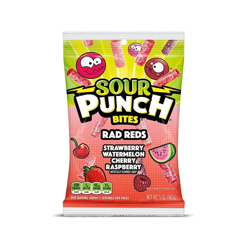 Sour Punch Rad Reds Bites Chewy Candy 12 Count - 5 oz image 0