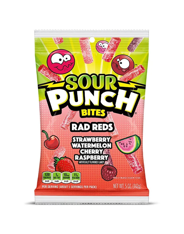 Sour Punch Rad Reds Bites Chewy Candy 12 Count - 5 oz image 0