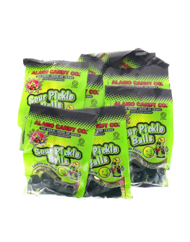 Alamo Candy Sour Pickle Balls the Original 12 Count image 0