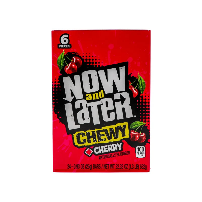 Now & Later 25c Chewy Cherry Candy 24 Count - 6 Pieces image 0