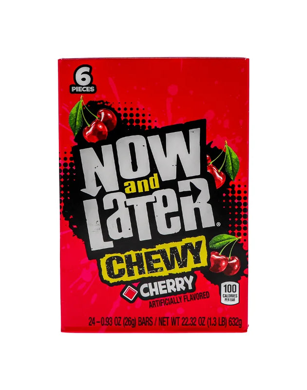Now & Later 25c Chewy Cherry Candy 24 Count - 6 Pieces image 0