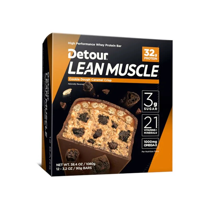 Detour Lean Muscle Protein Bar, Cookie Dough Caramel Crisp, 12 Count image 0