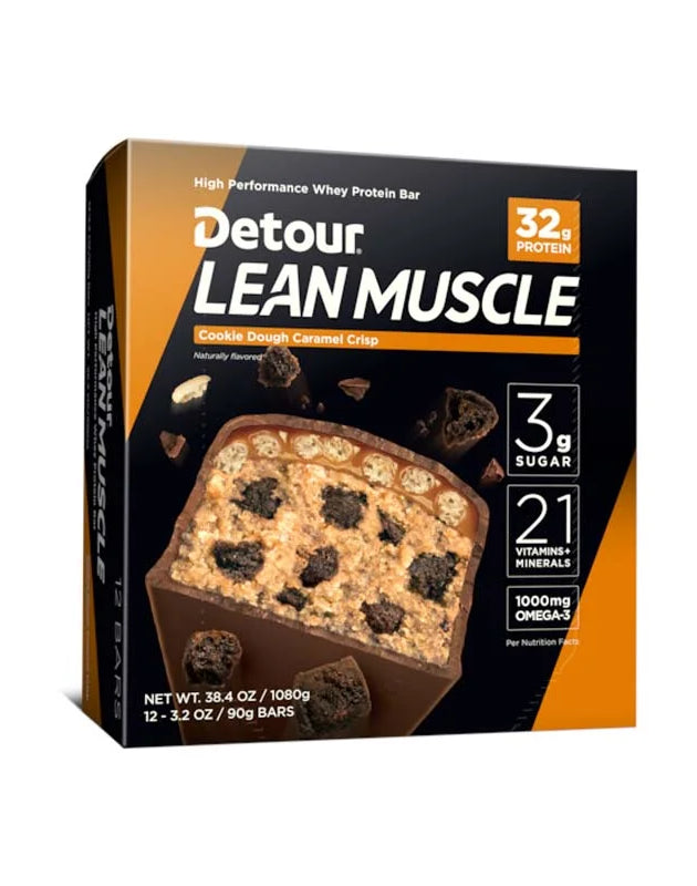 Detour Lean Muscle Protein Bar, Cookie Dough Caramel Crisp, 12 Count image 0
