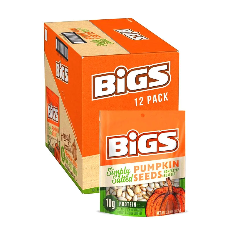 Bigs Simply Salted Pumpkin Seeds - Bag 12 Count - 5 oz image 0