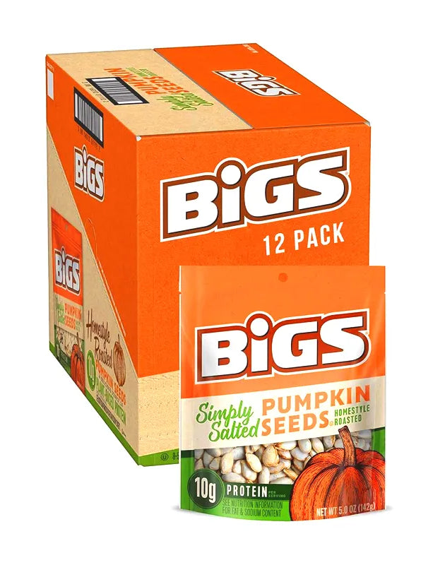 Bigs Simply Salted Pumpkin Seeds - Bag 12 Count - 5 oz image 0