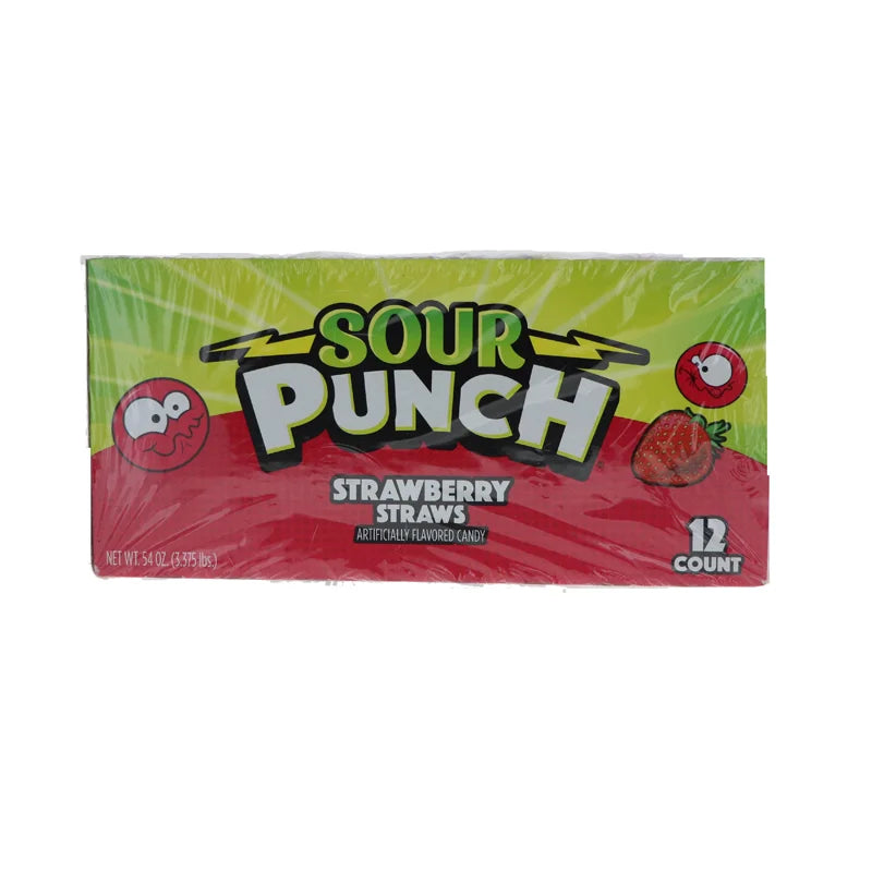 Sour Punch Straw King Size Strawberry Chewy Candy 12 Count - 4.5 oz image 0