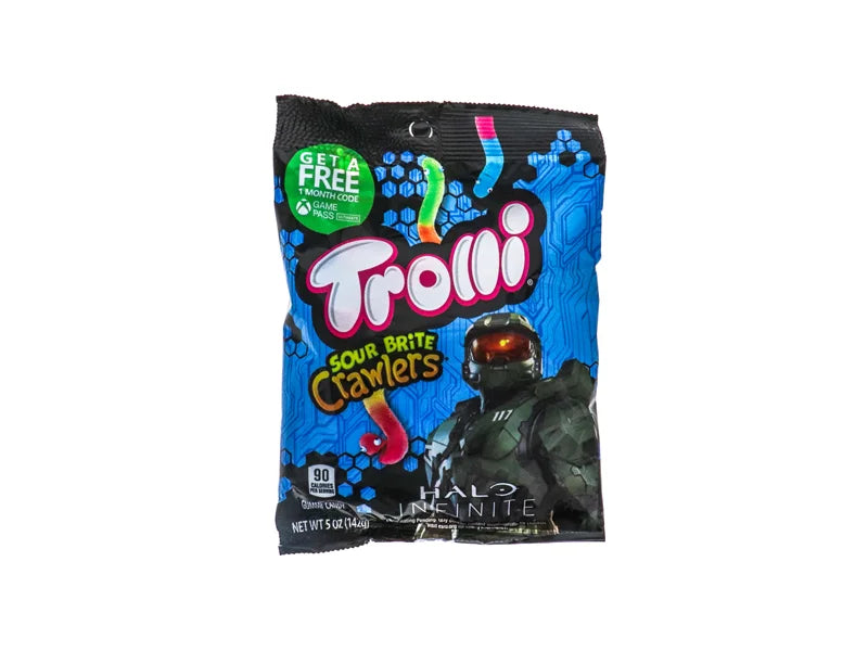 Trolli Twisted Sour Brite Crawlers Peg Bag 12 Count - 4 oz image 0