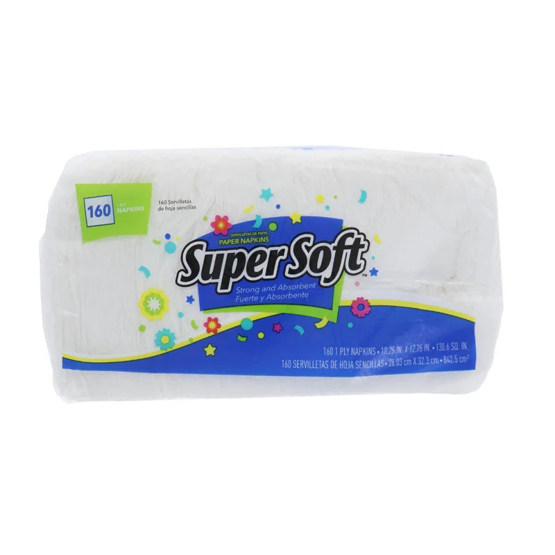 Super Soft Plain Napkins 1 Ply 1/4 Fold 1 Count - 160 Sheets image 1