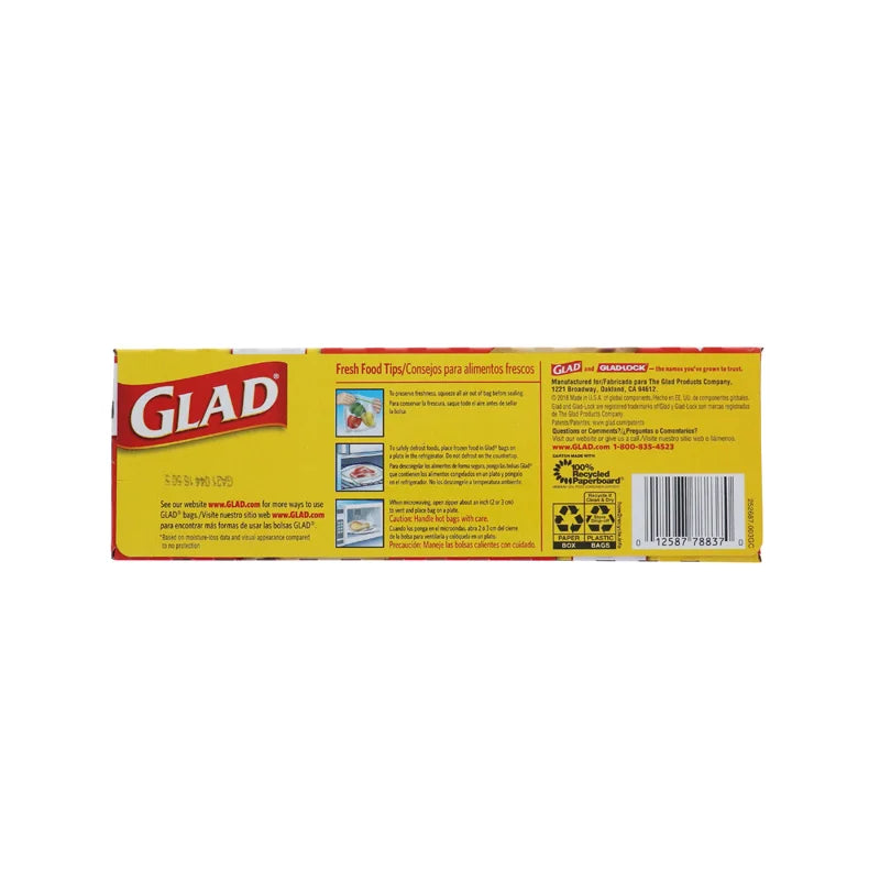 Glad Zipper Food Storage Bags Quart Size - 12 Count image 1