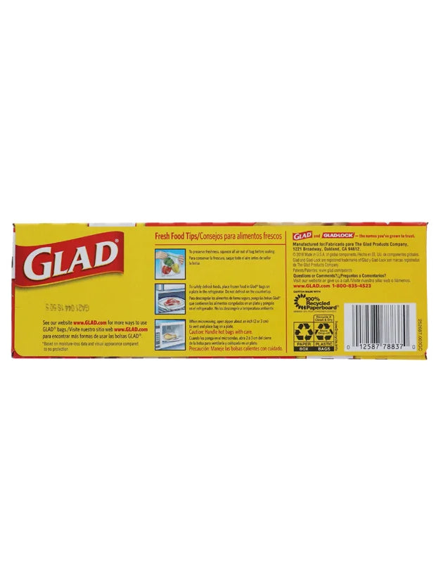 Glad Zipper Food Storage Bags Quart Size - 12 Count image 0
