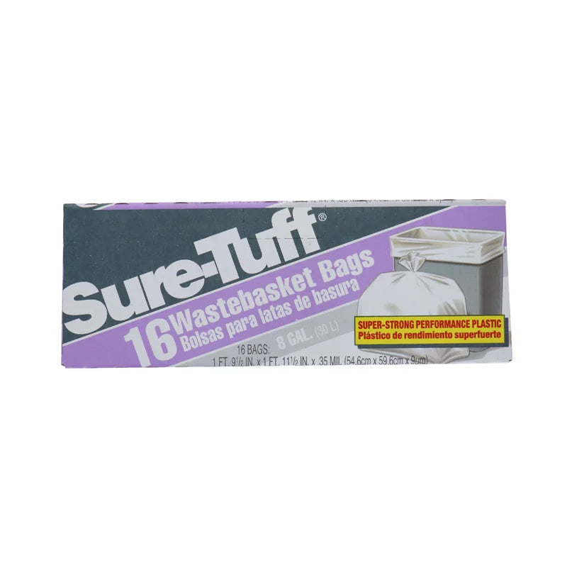 Sure-Tuff Wastebasket Bags 8 Gallon (Purp) - 16 Count image 0