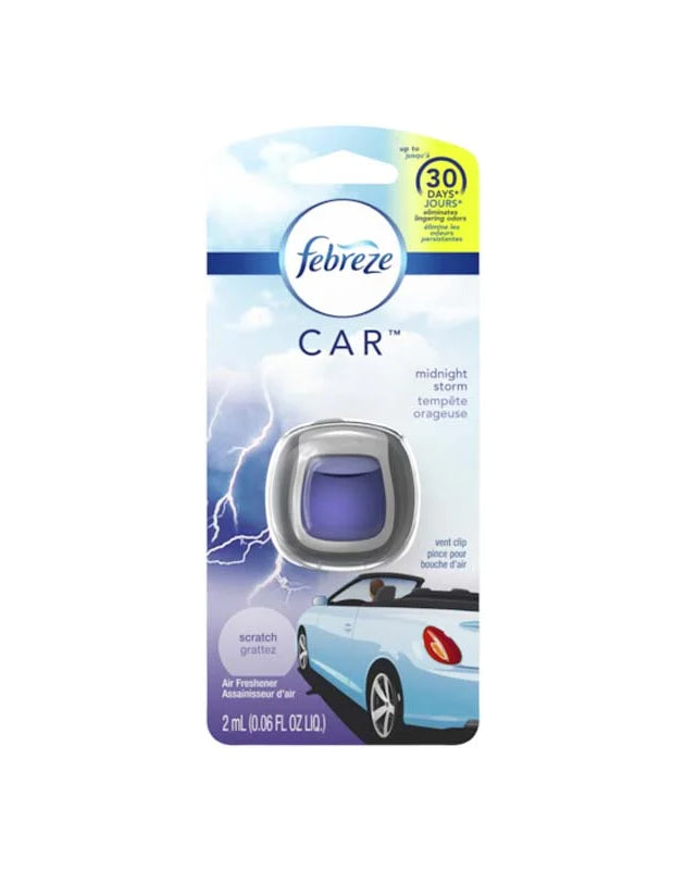 Febreze Car Vent Air Freshener, Midnight Storm 1 Count - 0.06 oz image 0