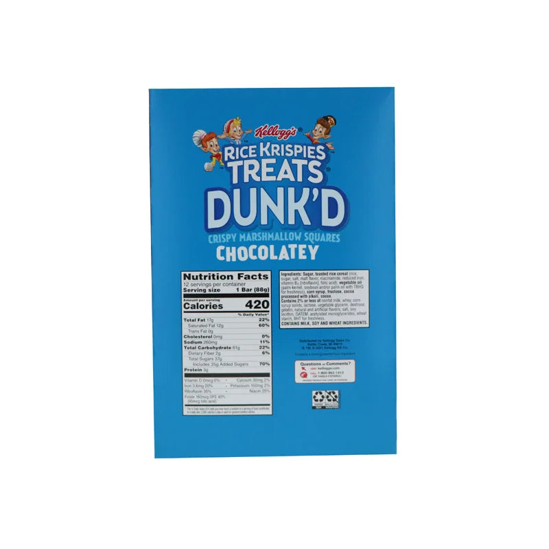 Kellogg's Rice Krispies Treats Squares Dunk'D Chocolatey 12 Count - 3.2 oz image 2
