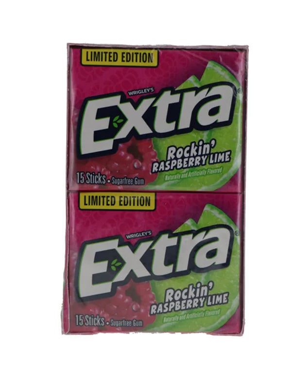 Wrigley's Extra Rockin' Raspberry Lime Chewing Gum (Pack of 10) - 15 Stick image 0