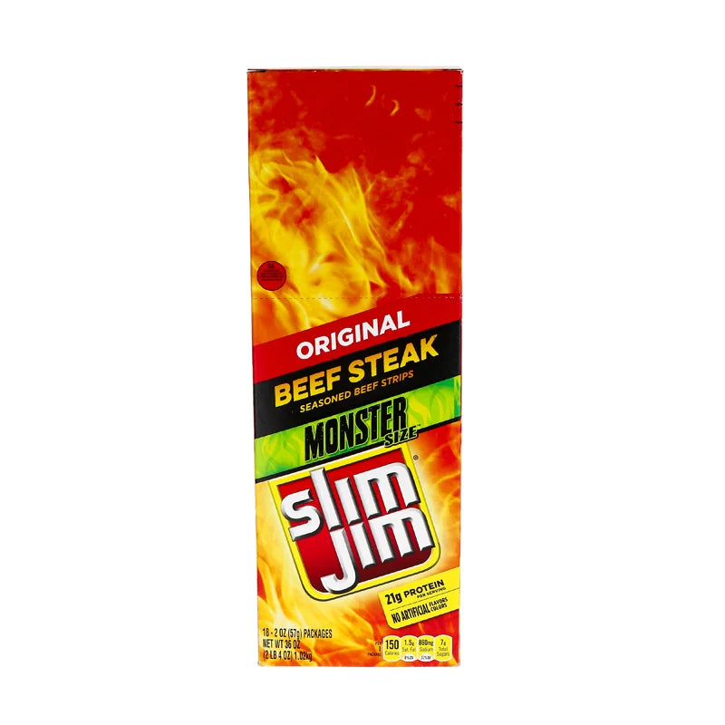 Slim Jim Beef Stick, Original Flavor Strips 18 Count - 2 oz image 0