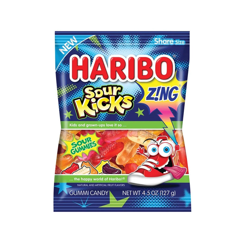 Haribo Peg Bag Zing Sour Kicks 12 Count - 4.5 oz image 0