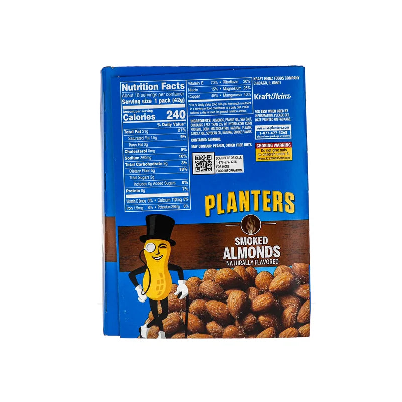 Planters Smoked & Salted Almonds 18 Count - 1.5 oz image 2