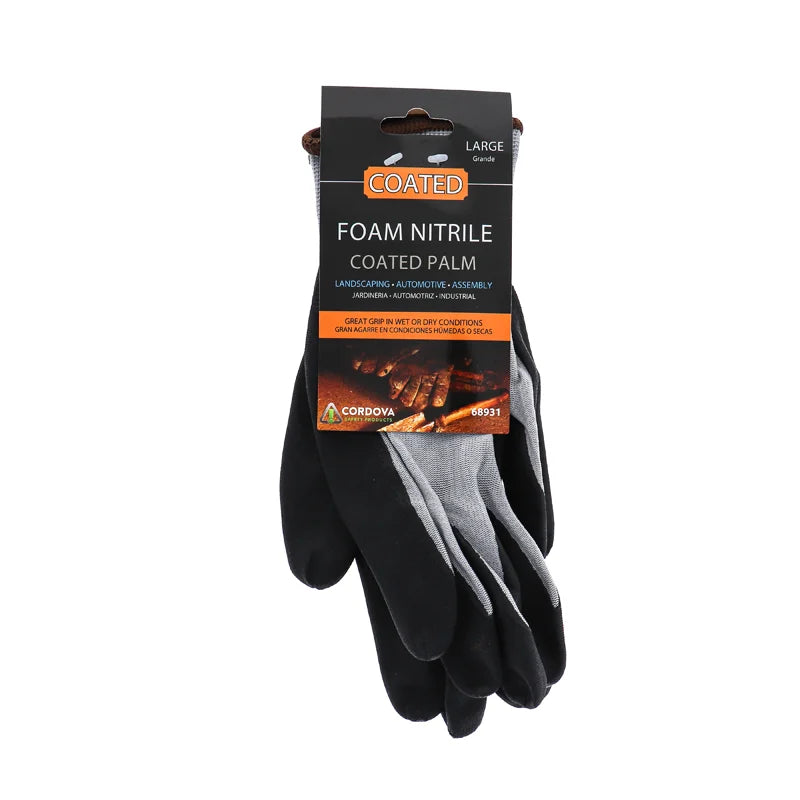 Gloves Nitrile Grey Palm String Knit Large - 1 Count Only image 0