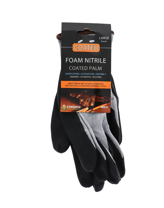 Gloves Nitrile Grey Palm String Knit Large - 1 Count Only image 0