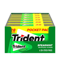 Trident Spearmint Sugar-Free Gum, 6 Pocket Packs - 28 Sticks image 1
