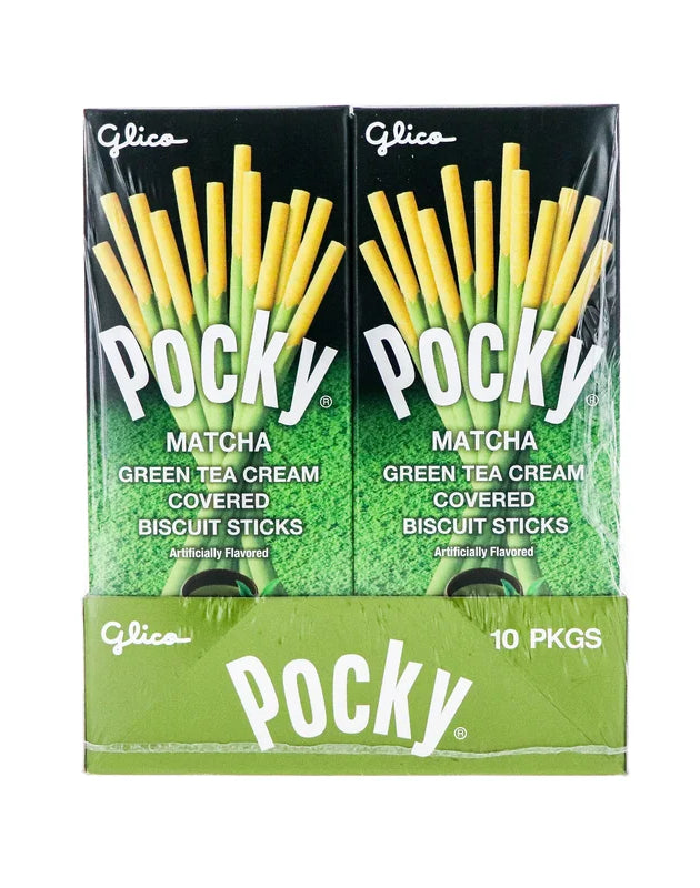 Glico Pocky Matcha Green Tea Cream Covered Biscuit Sticks 10 Count - 1.4 oz image 0