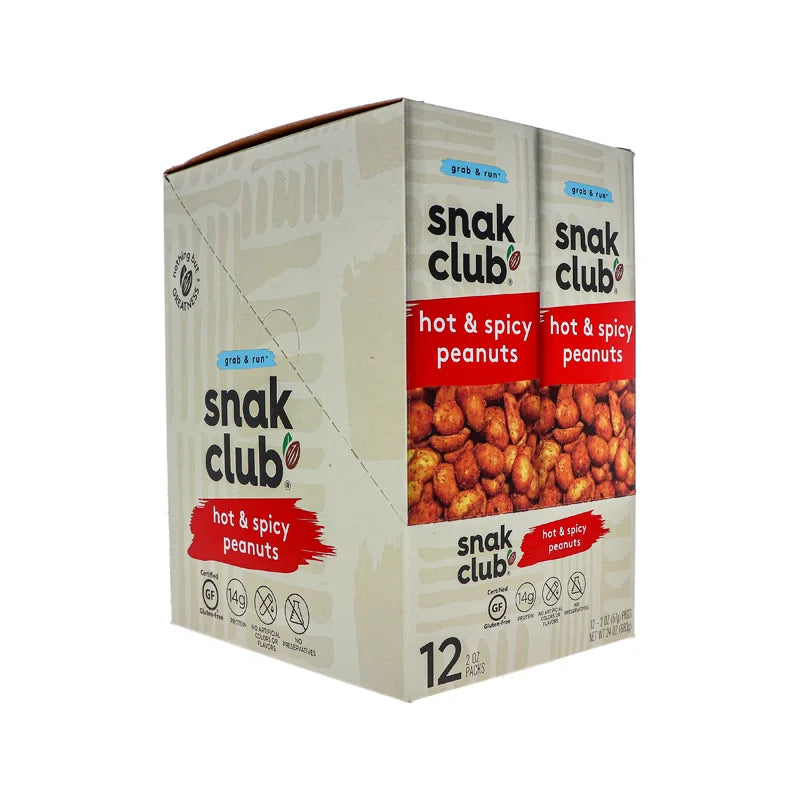 Snak Club Tube Hot & Spicy Peanuts 12 Count - 2 oz image 1